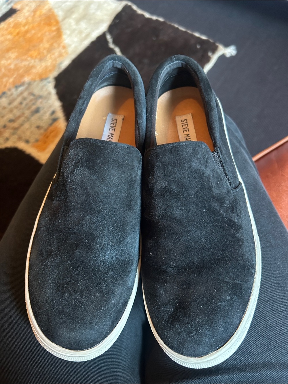 Steve Madden Black Suede Slip-On Sneakers
